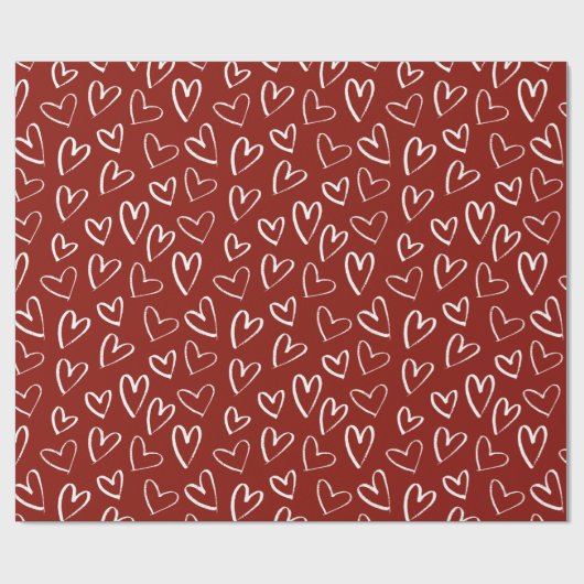 Niedliches Herzmuster Geschenkpapier (Flach)