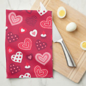 Niedliches Herzmuster Geschirrtuch (Viertel Falte)