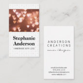 Niedliches Herzmuster | Hintergrund des leuchtende Visitenkarte (Vorne/Hinten)