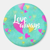 Niedliches Herzmuster Liebe Immer Valentine Magnet (Vorne)