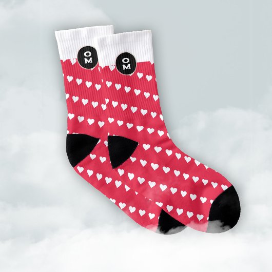 Niedliches Herzmuster Monogramm Socken