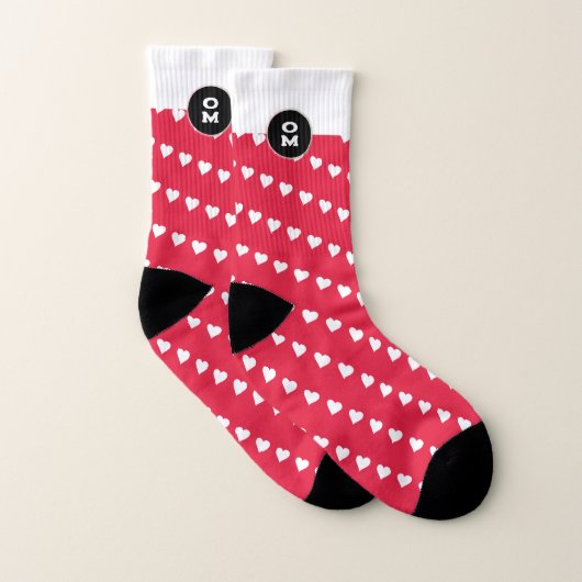 Niedliches Herzmuster Monogramm Socken (Paar)