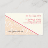 Niedliches Herzmuster Pastel Baby Pink Florist Visitenkarte (Rückseite)