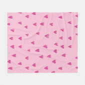 Niedliches Herzmuster - Pink Doodles Fleecedecke (Vorderseite (Horizontal))