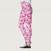 Niedliches Herzmuster - rosa Herzen Leggings (Links)