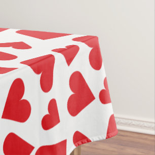 Niedliches Herzmuster Rot Weiß Tischdecke