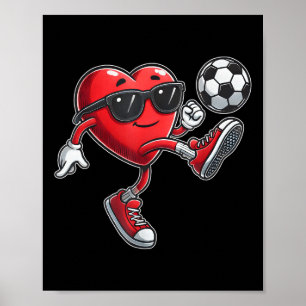 Niedliches Herzspielen Fußball Valentinstag Fußbal Poster
