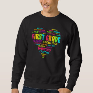 Niedliches Herzteam zurück zum Schullehrer Sweatshirt