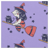 Niedliches Hexe-Halloween-Gewebe Stoff (Nahaufnahme)