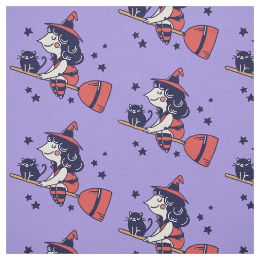 Niedliches Hexe-Halloween-Gewebe Stoff (Muster)