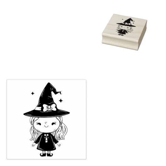 Niedliches HexenHalloween Gummistempel (Stempel)