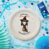 Niedliches HexenHalloween-Party Pappteller (Party)