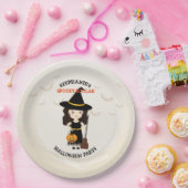 Niedliches HexenHalloween-Party Pappteller (Party)