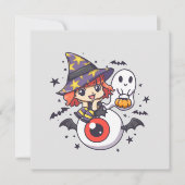 Niedliches Hexenkid zu Halloween (Vorderseite)