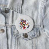 Niedliches Hexenkid zu Halloween Button (Beispiel)
