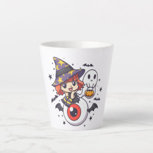 Niedliches Hexenkid zu Halloween Milchtasse