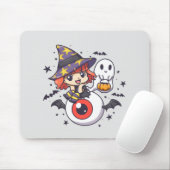 Niedliches Hexenkid zu Halloween Mousepad (Mit Mouse)