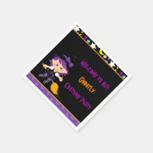 Niedliches Hexenkloster Halloween-Kostüm-Party Serviette (Ecke)