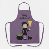 Niedliches Hexenmädchen und ein Cat & Happy Hallow Schürze (Vorderseite)