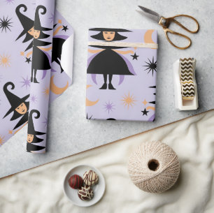 Niedliches Hexenmuster - Augenbrauen mit Sternen, Geschenkpapier