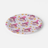 Niedliches Hexenmuster mit Pumpkins und Bat Pappteller (Schrägansicht)