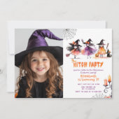 Niedliches HexenParty Halloween Kostüm Party Foto Einladung (Vorderseite)