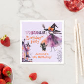 Niedliches Hexenspoktacular GeburtstagsHalloween-P Serviette (Beispiel)
