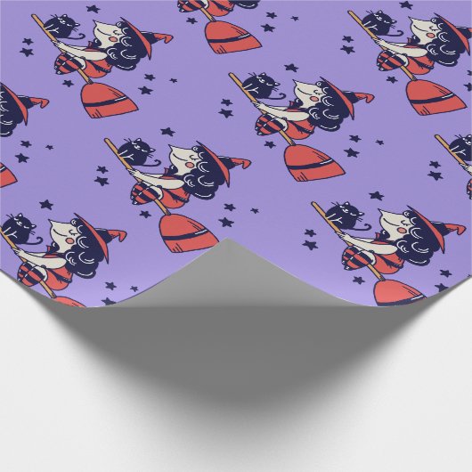 Niedliches Hexenumhüllungspapier Geschenkpapier (Ecke)