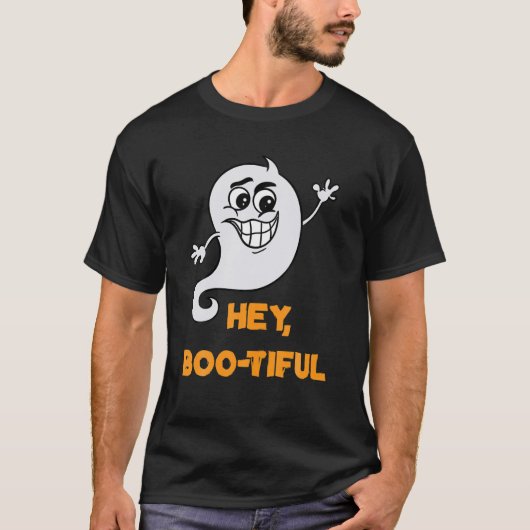 Niedliches Hey Boo-tiful Ghost-Kostüm zu Halloween T-Shirt (Vorderseite)