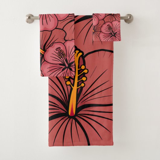Niedliches Hibiskus Badhandtuch Set (Insitu)