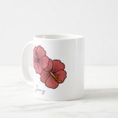 Niedliches Hibiskus Kaffeetasse (Vorderseite Links)
