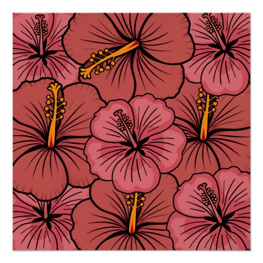 Niedliches Hibiskus Poster (Vorderseite)