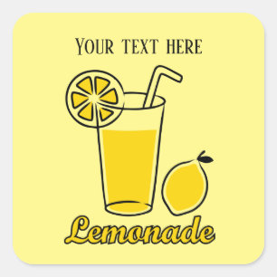 Niedliches Hinzufügen von Textlemonade Quadratischer Aufkleber