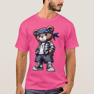 Niedliches Hip Hop Teddy Bärenhemd 90 Hip Hop West T-Shirt