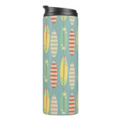 Niedliches Hippie Hawaii Surfboard Muster Blau Thermosbecher (Nach rechts gedreht)
