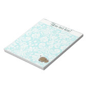 Niedliches Hippo; Aquamarin Notizblock (Rotiert)