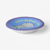 Niedliches Hippo-Baby-Springen Cartoon-Abbildung Pappteller (Gewinkelt)