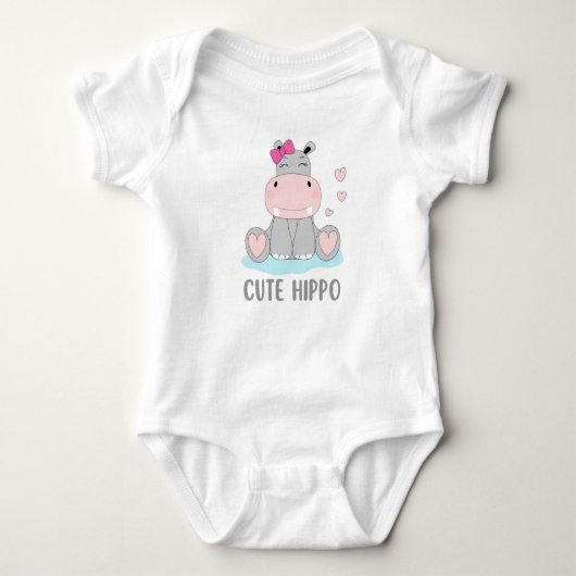 Niedliches Hippo Baby Strampler (Vorderseite)