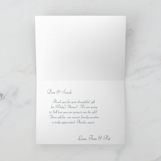 Niedliches Hippo Dankeschön Dankeskarte (Innenseite)