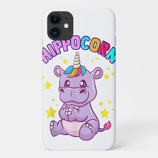 Niedliches Hippo Funny Cartoon Handy Case für iPho (Rückseite)