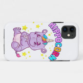 Niedliches Hippo Funny Cartoon Handy Case für iPho (Rückseite (Horizontal))