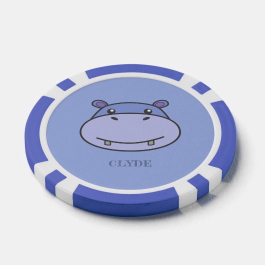 Niedliches Hippo-Gesicht Pokerchips (Einzeln)