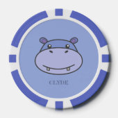 Niedliches Hippo-Gesicht Pokerchips (Vorderseite)