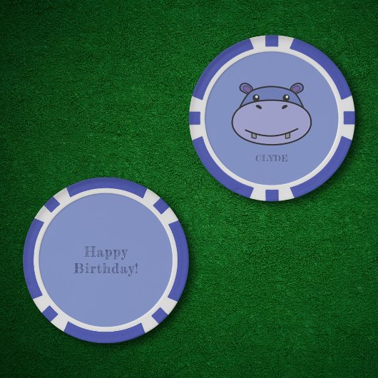 Niedliches Hippo-Gesicht Pokerchips