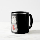 Niedliches Hippo Hippopotamus Holding Herz | Liebe Tasse (VorderseiteRechts)