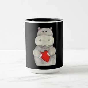 Niedliches Hippo-Hippopotamus-Holz Liebe Hippo Tasse