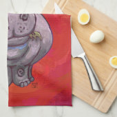 Niedliches Hippo in der Weihnachtsmannmütze über R Handtuch (Viertel Falte)