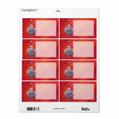 Niedliches Hippo in Weihnachtsmannmütze auf Rot (Vorne)