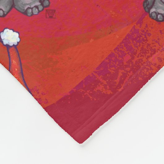 Niedliches Hippo in Weihnachtsmannmütze Muster auf Fleecedecke (Ecke)