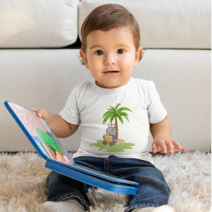 Niedliches Hippo Lesen eines Buches Baby T-shirt